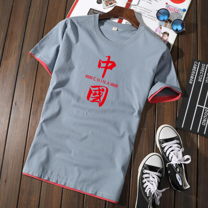 全棉男士纯棉短袖T恤打底衫潮流男装春季半袖体桖潮流上衣服长袖