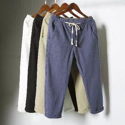 Autumn man Easy Halon trousers Flax Cotton and hemp Nine points Rest shorts Trend Leisure Veryin the Men's clothing, Casual pants  category - from Buy2taobao.com to provide professional Taobao agent buy service