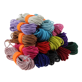 圆松紧带辅料高弹力皮筋细松紧绳橡皮筋辅料黑白色加粗圆形跳皮筋