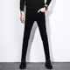 潮流百搭休闲长裤 纯黑色潮牌牛仔裤 子男帅气韩版 弹力小脚裤 男修身