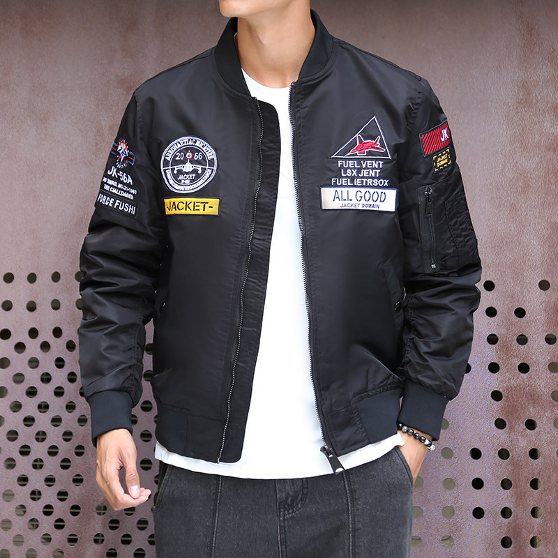 美国夹克男子修身短立领2025春季和秋季新时尚休闲棒球制服上衣