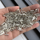 9mm杏银色玻璃管珠手工串珠材料银白色珠管DIY饰品服装 辅料配件