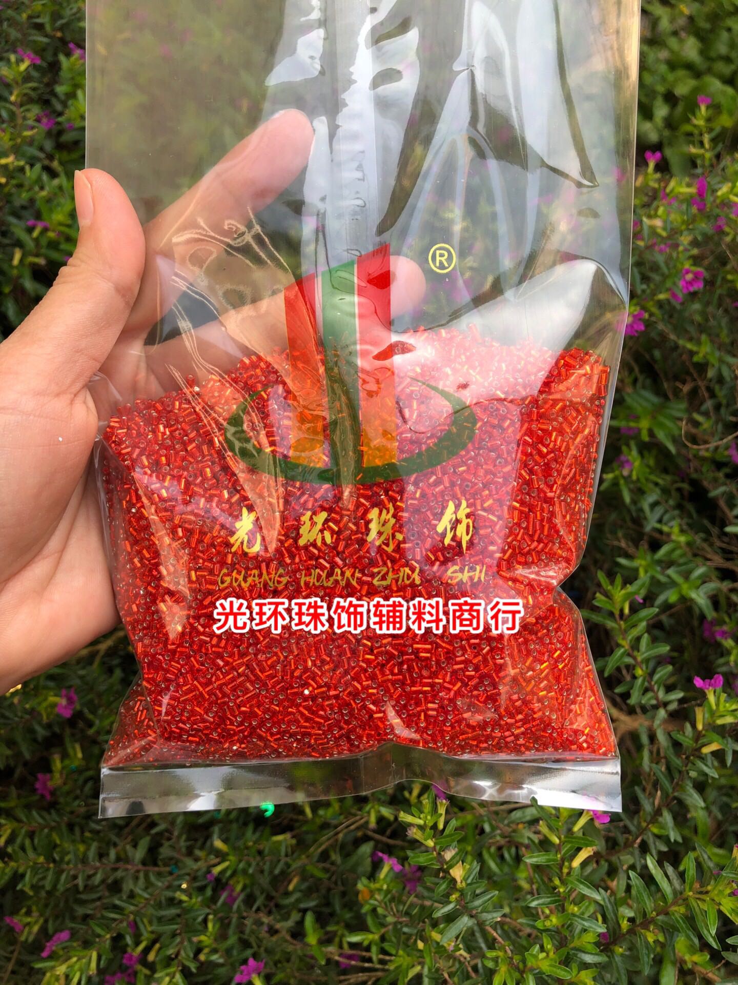 2mm银心磨边红色管珠 红色角珠 串珠材料 红色短管珠 DIY饰品配件