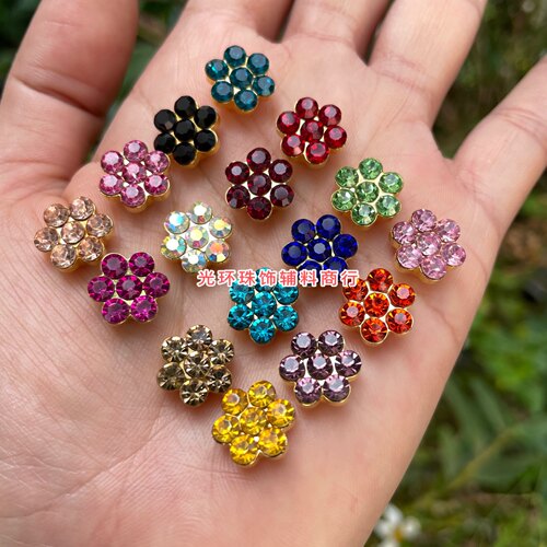 适合手工钉珠机梅花钉钻14mm7颗钻梅花点钻无孔钉衣服彩钻DIY饰品