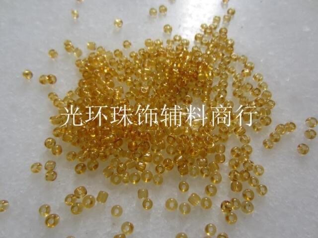 DIY米珠 2mm/3.6mm透明金色米珠 十字绣珠串珠材料 服装婚纱辅料