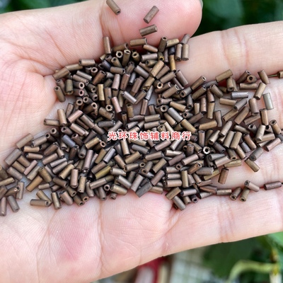 光环 6mm哑光咖啡古铜玻璃管珠DIY材料散珠手工饰品服装辅料