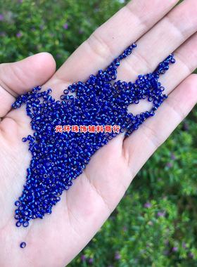 2mm3mm3.6mm银心宝蓝色米珠 串珠材料 打底珠子 服装辅料灌银米珠