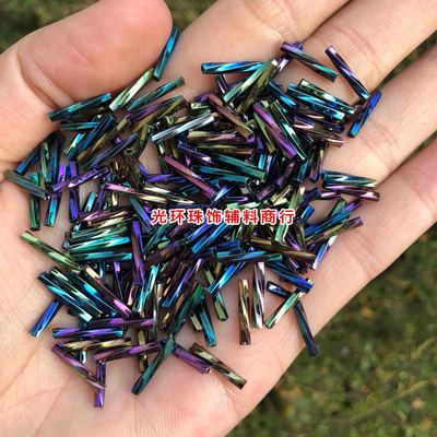 diy玻璃黑色螺旋炫彩珠管