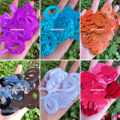 38mm双蛋形亮片空心椭圆亮片镭射红色水滴珠片拉丁舞服吊片