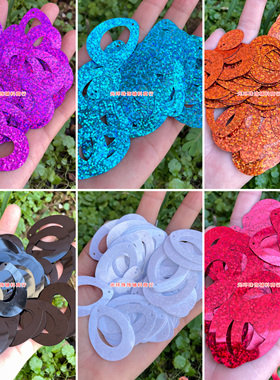 28*38mm双蛋形亮片空心椭圆亮片镭射红色水滴珠片拉丁舞服吊片