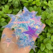 人鱼色五角星亮片七彩星星散片DIY手工材料饰品 85mm混款 包邮