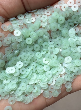 DIY亮片哑光浅绿色3mm-12mm圆平片 DIY配件 服装辅料 磨砂亮片
