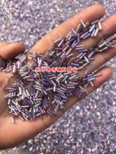 2mm-12mm彩葡萄紫管珠 玻璃彩紫色珠管 DIY材料 饰品配件彩色管珠