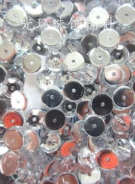 DIY手缝钻 高仿台6mm圆形白色中孔平角面亚克力钻5000颗 服装辅料