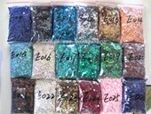 DIY串珠材料七彩亮片 DIY珠片米珠4mm圆形中孔平面亮片多色20克