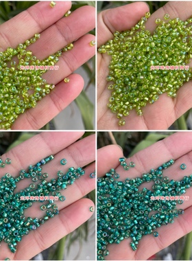 3mm幻彩绿色方孔米珠DIY材料手工饰品串珠服装辅料缝衣服珠子散珠