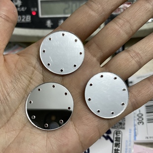 15mm-70mm圆形多孔亚克力镜片仿玻璃镜面钻服装饰品手工材料配件
