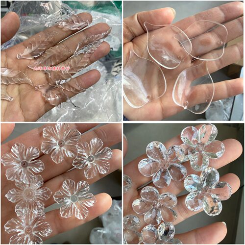 高亮透明树叶亚克力珠片手工饰品梅花塑料珠子DIY材料散珠配件