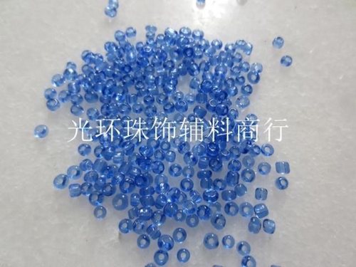 DIY服装辅料 2mm蓝色透明米珠50克/450克 十字绣珠 串珠材料