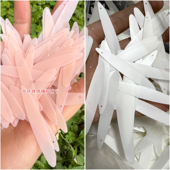 8.5 54mm哑光白色长条形亮片肉粉色手工珠片演出服剑形闪片饰品