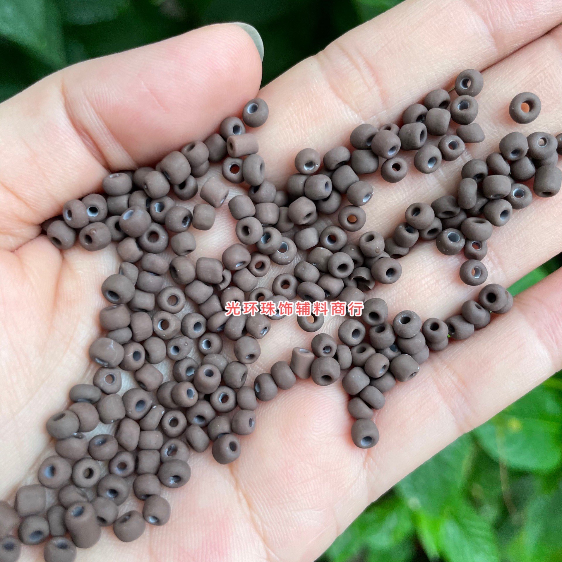 diy磨砂咖啡色哑光手作风古董珠