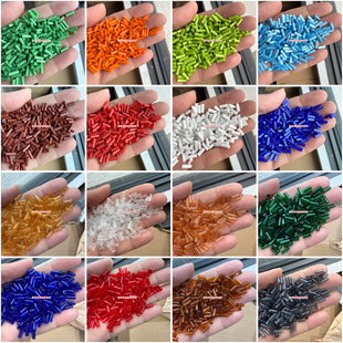 2.5 手链饰品 7mm玻璃透明管珠实色瓷色珠管手工材料DIY饰品服装