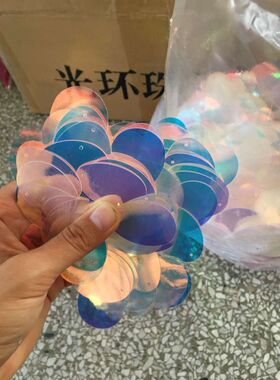 进口亮片 DIY椭圆金光亮片10*14mm-28*38mm金光彩白色蛋形吊片