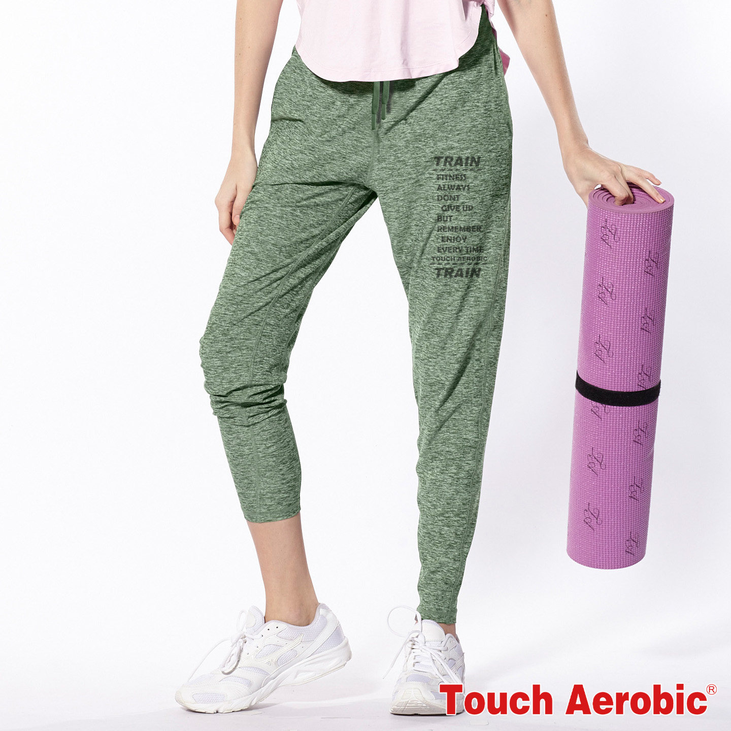 TOUCH AEROBIC磨毛裸感速干时尚哈伦长裤宽版显瘦舞蹈健身裤9161