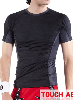 TOUCH AERO紧身包覆吸汗速干运动男T恤高弹力健身跑步男短袖10625