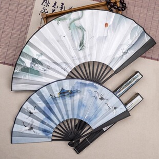 10寸折扇古风扇子中国风夏天男女随身日用扇学生网红汉服折叠竹扇