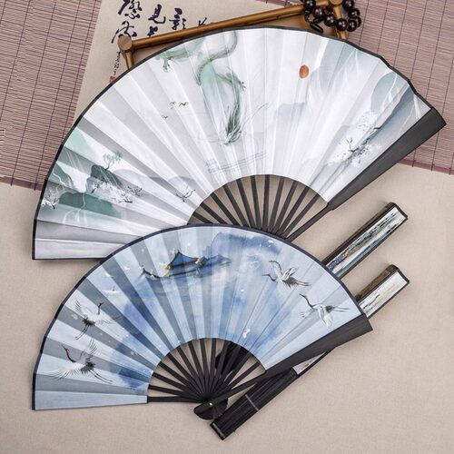 10寸折扇古风扇子中国风夏天男女随身日用扇学生网红汉服折叠竹扇