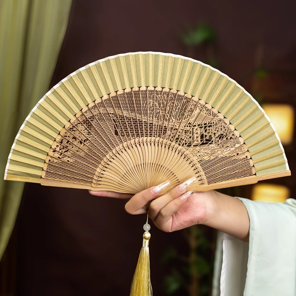 文玩扇子古风折扇中式装饰扇精美雕刻易携带旗袍走秀苏杭礼物摆件