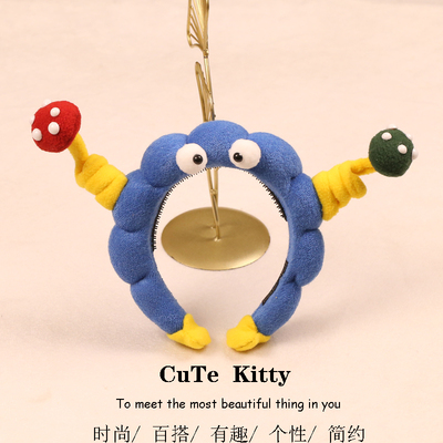 可爱扭扭棒大眼仔新款洗脸发箍