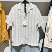 25夏季 舒适休闲衬衫 新品 柜519 男装 条纹纹理短袖 5639411 983