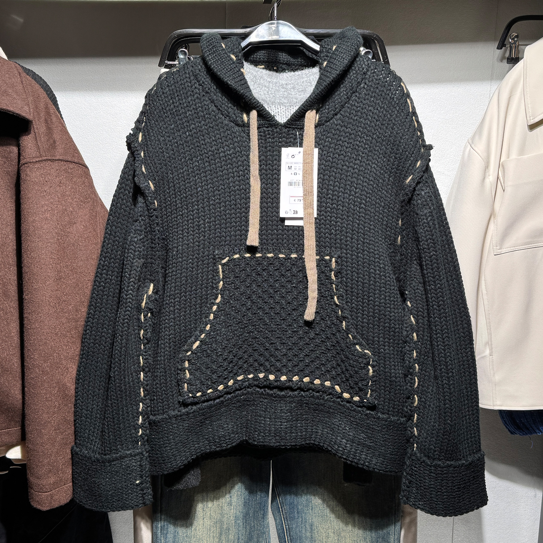 撞色针织衫卫衣毛衣男秋冬