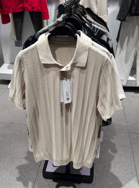 柜329！ZA夏季新品男装 修身直筒短袖罗纹针织POLO衫 4938435 712