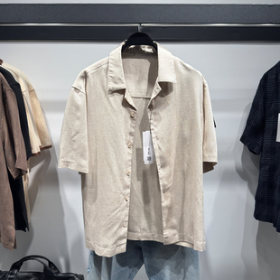 男装 新品 ZA夏季 052 衬衫 5070904 宽松简约翻领休闲短袖 柜399