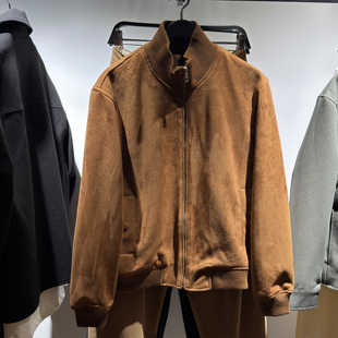 男装 新品 反绒皮效果修身 直筒夹克外套 778 柜429 6318405 ZA秋季