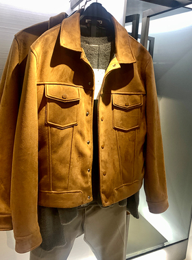 柜699！春季新品男装绒面质感效果夹克ZA8281290男士仿麂皮绒外套