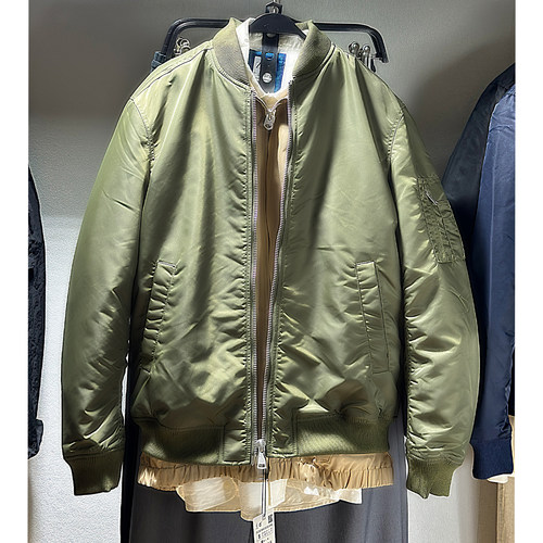 ZA男装棒球领秋冬宽松飞行员夹克