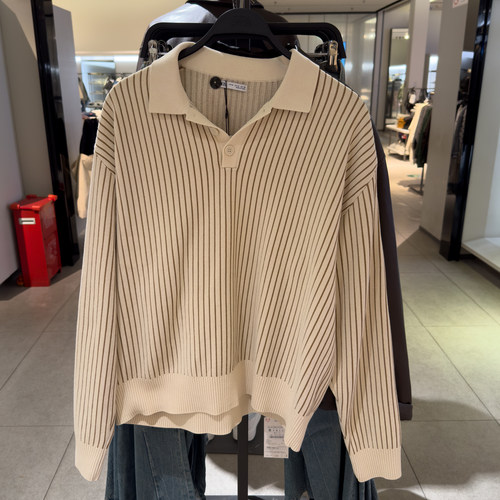 ZA男装秋冬长袖针织POLO衫毛衣男