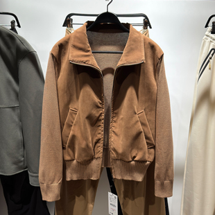 25秋季 2521303 男装 夹克外套 751 仿皮革针织拼接立领短款 柜599