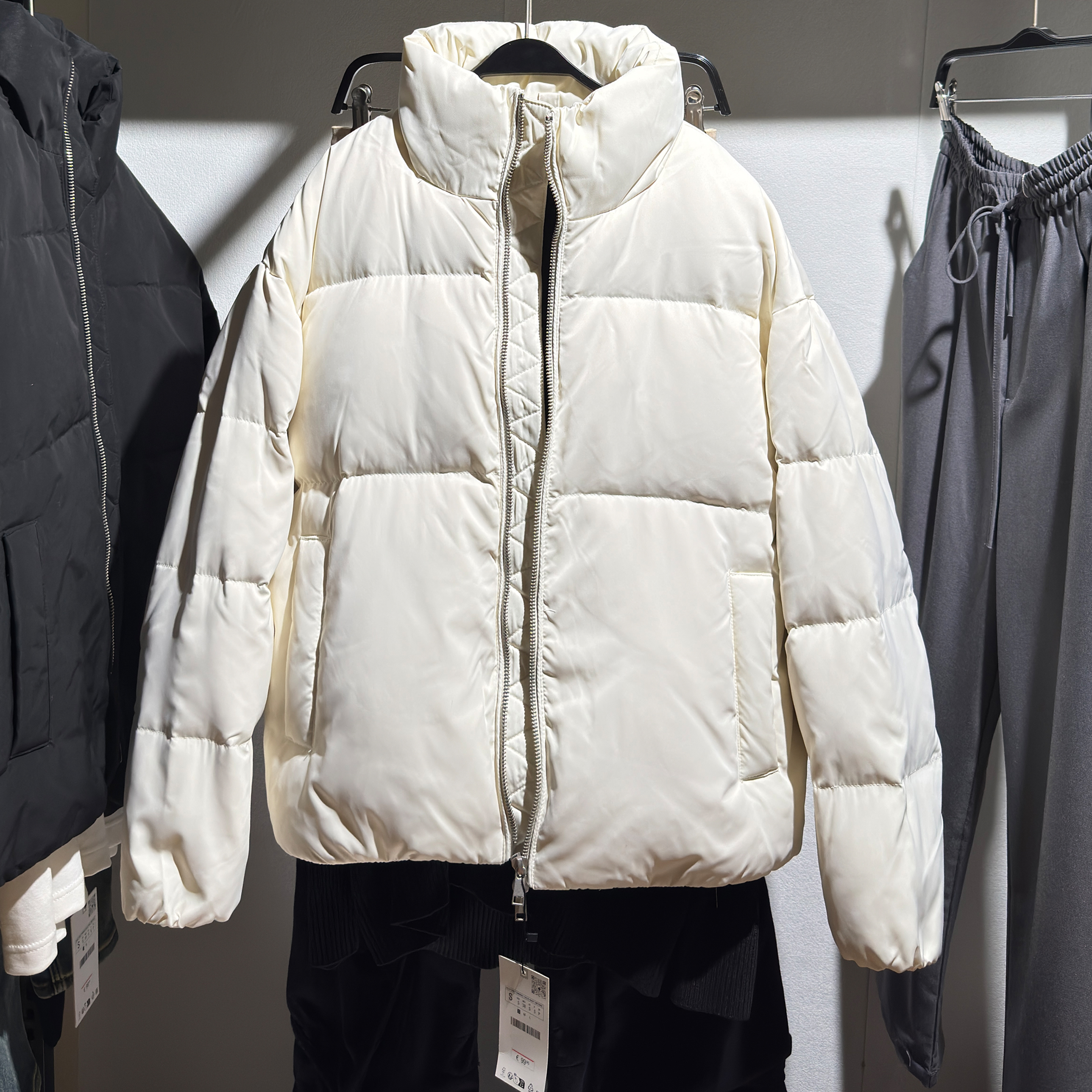 ZA男装宽松立领冬加厚羽绒服外套