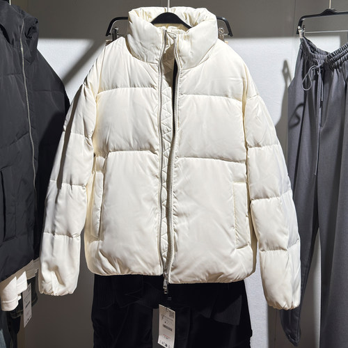 ZA男装宽松立领冬加厚羽绒服外套