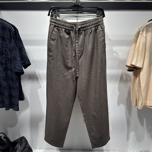 男装 柜329 ZA春夏季 新品 5070902 宽松弹力腰身凉感棉麻休闲长裤