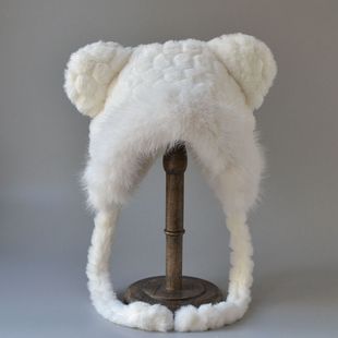 冬季 加绒加厚保暖毛绒帽子甜美可爱熊耳朵雷锋帽东北骑车护耳帽潮