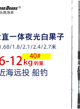 40#白果子船竿枪直一体夜光竿稍