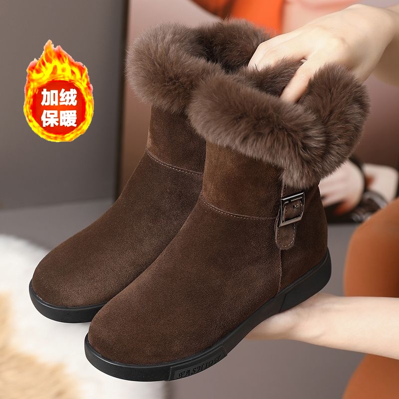 品牌真皮雪地靴女2025秋冬新款