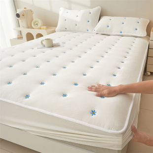 可支持30cm厚度 全棉色织水洗棉大豆夹棉床笠床垫保护罩加厚床罩