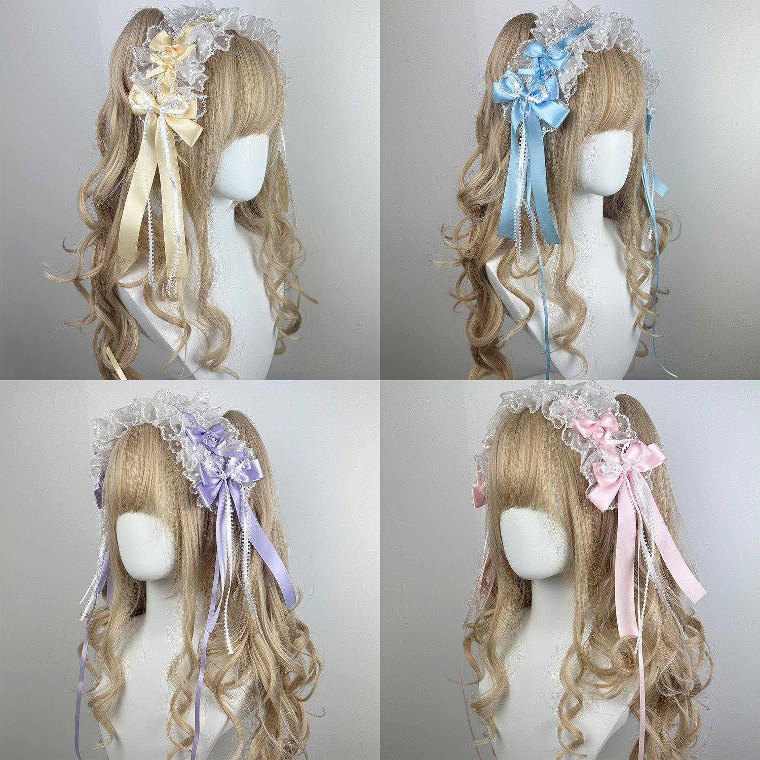 原创多色lolita蕾丝蝴蝶结发饰